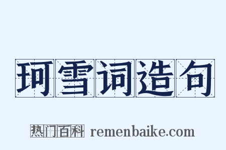 珂雪词造句是什么意思的图片